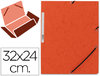 Carpeta de gomas tamaño A4 con tres solapas naranja