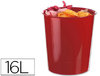 Papelera de plástico de 16 litros en color rojo