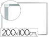 Pizarra blanca magnética de 200 x 100 cm.