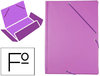 Carpeta de gomas de plástico con tres solapas lila