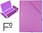 Carpeta de gomas de plástico con tres solapas lila