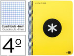 Cuaderno Antartik en tamaño Cuarto y cuadricula de 4 mm. color amarillo fluor