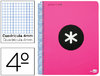 Cuaderno Antartik en tamaño Cuarto y cuadricula de 4 mm. color rosa fluor