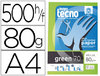 Papel de oficina reciclado Tecno Green de 80 grs. (paquete 500 folios)