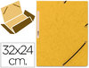 Carpeta de gomas tamaño A4 con tres solapas amarilla