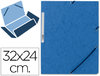 Carpeta de gomas tamaño A4 con tres solapas azul