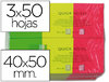 Tacos de notas adhesivas colores neón de 40 x 50 mm.