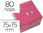 Taco de notas adhesivas rosa neón de 75 x 75 mm.