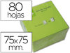 Taco de notas adhesivas verde neón de 75 x 75 mm.