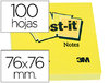 Taco de notas adhesivas Post-it 76 x 76 mm. amarillas