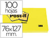 Taco de notas adhesivas Post-it 76 x 127 mm. amarillas
