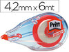 Cinta correctora Pritt mini roller de 6 m. x 4,2 mm.