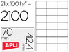 Etiquetas adhesivas Apli 1276 de 70 x 42,4 mm.