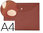 Sobre de polipropileno A4 con cierre de velcro en color burdeos