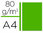 Papel A4 de 80 grs. color verde intenso (100 hojas)