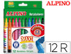Caja de 12 rotuladores escolares Alpino Maxi punta gruesa